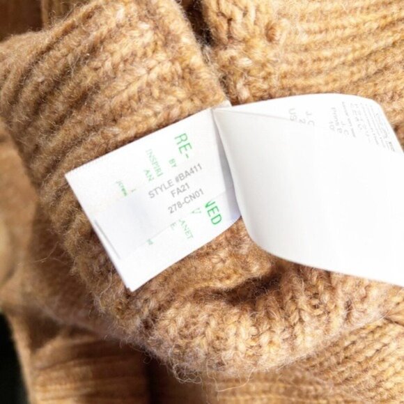 J. Crew Alpaca Blend Relaxed Turtleneck Poncho Sweater Heather Desert Tan - Picture 9 of 9